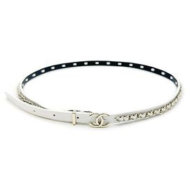Chanel Cinto de couro com corrente dourada para mulher Multicor