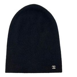 Chanel Gorro de cachemir negro Negro