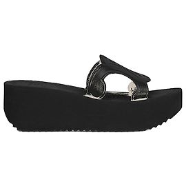 Céline Mule Sunny con zeppa in vitello a concia vegetale Nero Nero