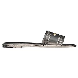 Dior D-Rain Slide Black Openwork Micro Cannage Motif Calfskin Black