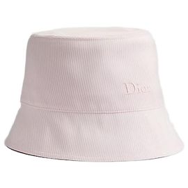 Dior Cappello Bucket Riviera Mariniere Teddy a tesa stretta Rosa chiaro Seta e Cotone Rosa