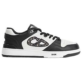 Dior Dribble Low-Top Sneaker Glattleder Schwarz Weiß, Beige, Schwarzes Oblique Jacquard Braun