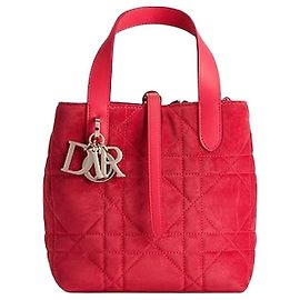Dior Sac Cabas Vertical Petit Peony Pink Macro Cannage en Veau Daim Rose