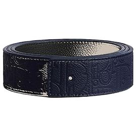 Dior Reversible Belt Strap Navy Blue Gravity Leather Black Grain Calfskin Blue