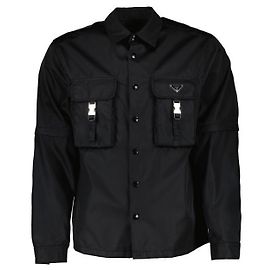 Prada Casaco camisa de nylon Preto