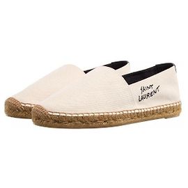 Saint Laurent Espadrilles à logo brodé Blanc