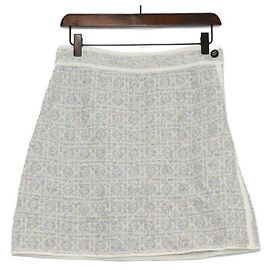 Dior Damenrock aus Baumwollmisch-Tweed-Strick Macro Cannage in Himmelblau Blau