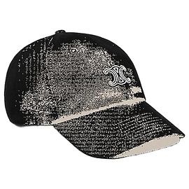 Céline Gorra Triomphe Richelieu de sarga de algodón negra Negro