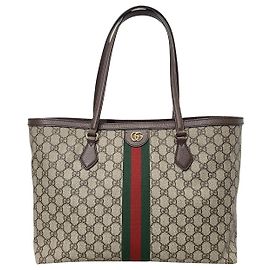 Gucci Beige GG Supreme Web Ophidia Large Tote Bag Brown