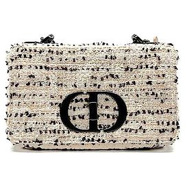 Dior Bolsa Christian Tweed Caro Small Branco