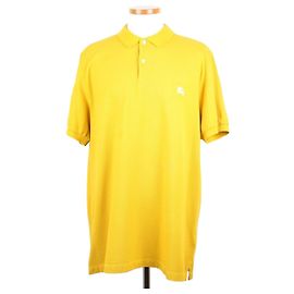 Burberry PK Kurzarm-Poloshirt mit besticktem Logo Gelb