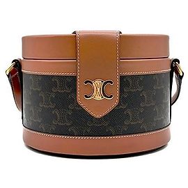 Céline Bolsa de Ombro Triomphe Tambour Medium Marrom