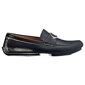 Dior Mocassini Lodi Deep Blue Grain Calfskin Blu