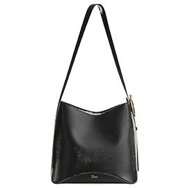 Dior Borsa a Secchiello Médallion Medium in Pelle di Vitello Grana Nero Nero