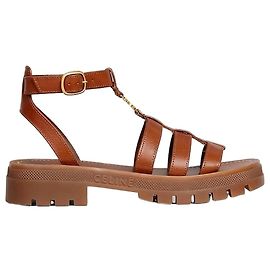 Céline Sandálias Gladiator Tribute em couro de bezerro de curtimento vegetal Tan Marrom