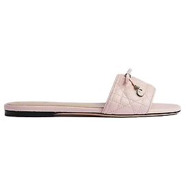 Dior Cannage Slide Supérieure Pink Quilted Lambskin Pink
