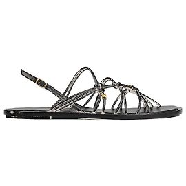 Céline Knot Triomphe Flat Sandals Goatskin Black Black