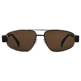 Céline Triomphe Sunglasses Metal Black Brown Brown