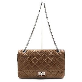 Chanel Borsa a tracolla vintage con catena argentata Marrone