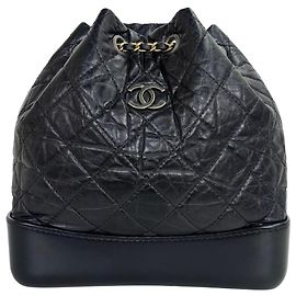 Chanel Gabrielle Backpack Small Black Black
