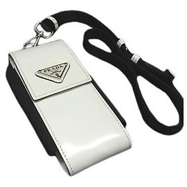 Prada Handyhülle aus Bianco-Leder Weiß