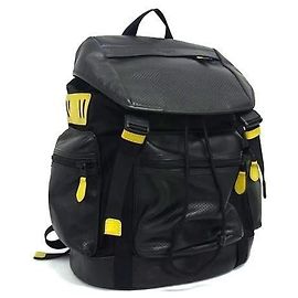 Sac à dos COACH en cuir perforé Noir Jaune