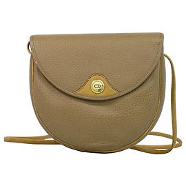 Christian Dior Vintage CD Flap Leather Medium Beige