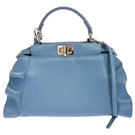 Fendi Peekaboo Leather Mini Azul