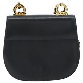 Salvatore Ferragamo Gancini Leather Noir
