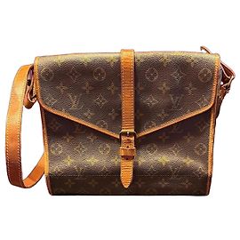 Louis Vuitton Vintage Sac Serviette Crossbody Bag Marron Monogramme