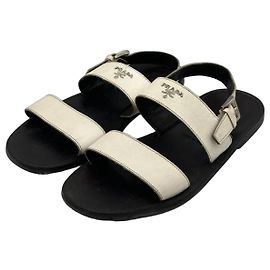 Sandales Prada en cuir Saffiano blanc Blanc
