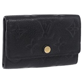 LOUIS VUITTON Monogram Empreinte Multicles 6 Key Case Black M64421 Auth 183514A Black