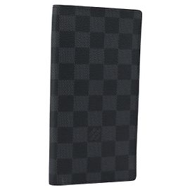 LOUIS VUITTON Damier Grafitte Portefeuille Braza Long Wallet N62665 Auth 194331A Damier ebene