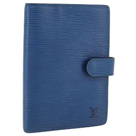 LOUIS VUITTON Epi Agenda PM Day Planner Cover Blue R20055 LV Auth 195369 Blue