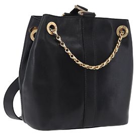 Céline Borsa a tracolla CELINE in pelle nera e oro Auth 193354 Nero D'oro