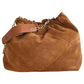 Bolsa Ba&Sh June em camurça cor camelo Camelo