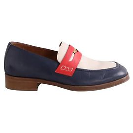 Autre Marque Mocasines Socque de cuero azul Azul