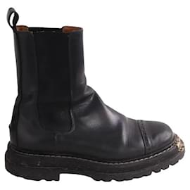 Sandro Black Leather Ankle Boots Black