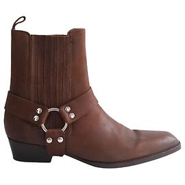 Botas Santiags Paris Texas em couro castanho Marrom