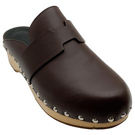 Hermès Calya Mule Clogs aus braunem Leder Braun