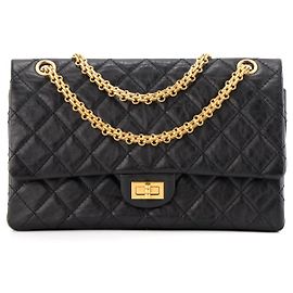 CHANEL - Borsa a tracolla 2.55 Chanel in pelle stropicciata nera Nero