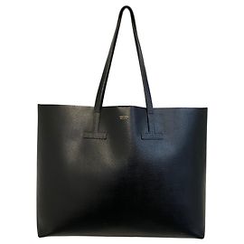 Sac cabas T en cuir Saffiano noir Tom Ford Noir