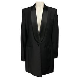 Blazer longo de lã preto Givenchy com costas drapeadas e forro com padrão 4G Preto