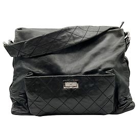 Borsa Hobo Chanel 8 Knots in pelle di agnello nera Nero