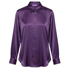 Ralph Lauren Collection Purple Button Front Silk Blouse Purple