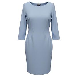 Robe shift en maille extensible à manches longues bleu clair Giorgio Armani Bleu