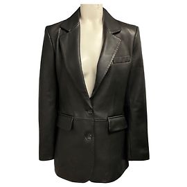 Rag & Bone Black Ash Lamb Leather Blazer Black
