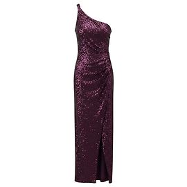 Halston Heritage Robe Adriana Halston à sequins violet Acai et épaule dénudée Violet