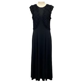 Vestido maxi Ulla Johnson de algodón orgánico negro con detalles fruncidos Negro