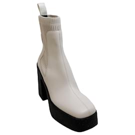 Stella Mc Cartney Stella McCartney Cream Skyla Platform Booties Beige